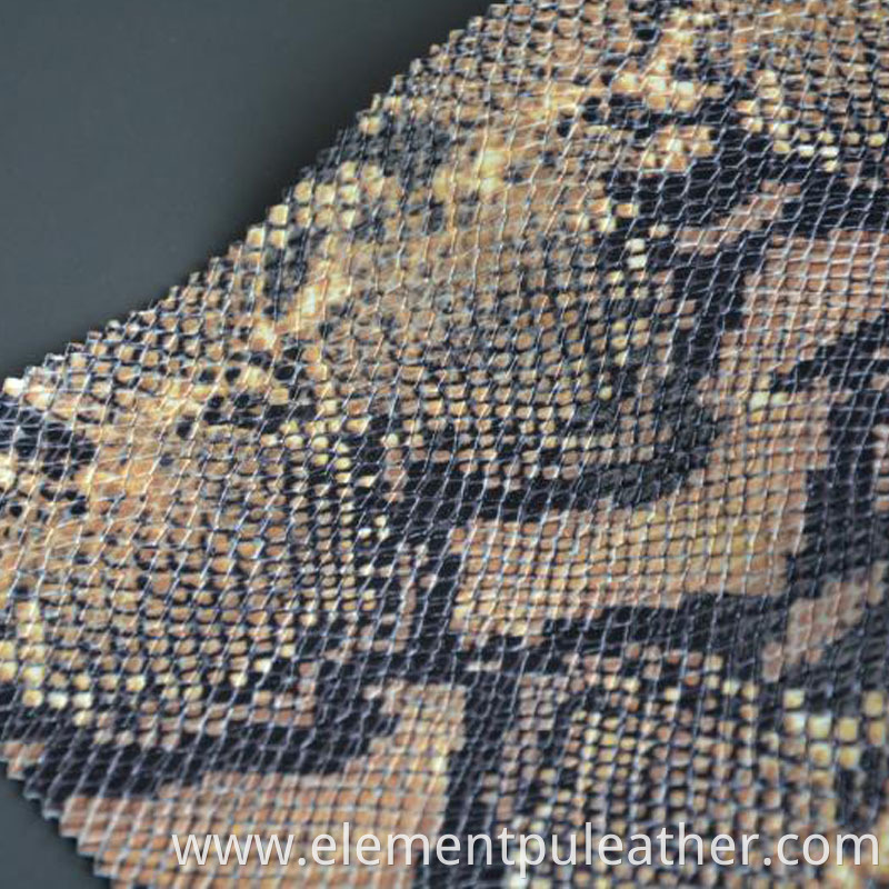 Snake skin synthetic PU leather